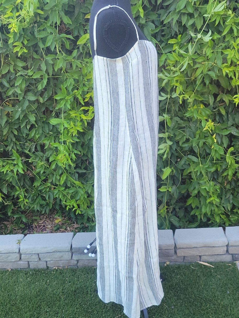 Reformation Pineapple Linen Maxi Dress Vista Stripe M NO SASH/BELT - Picture 6 of 15